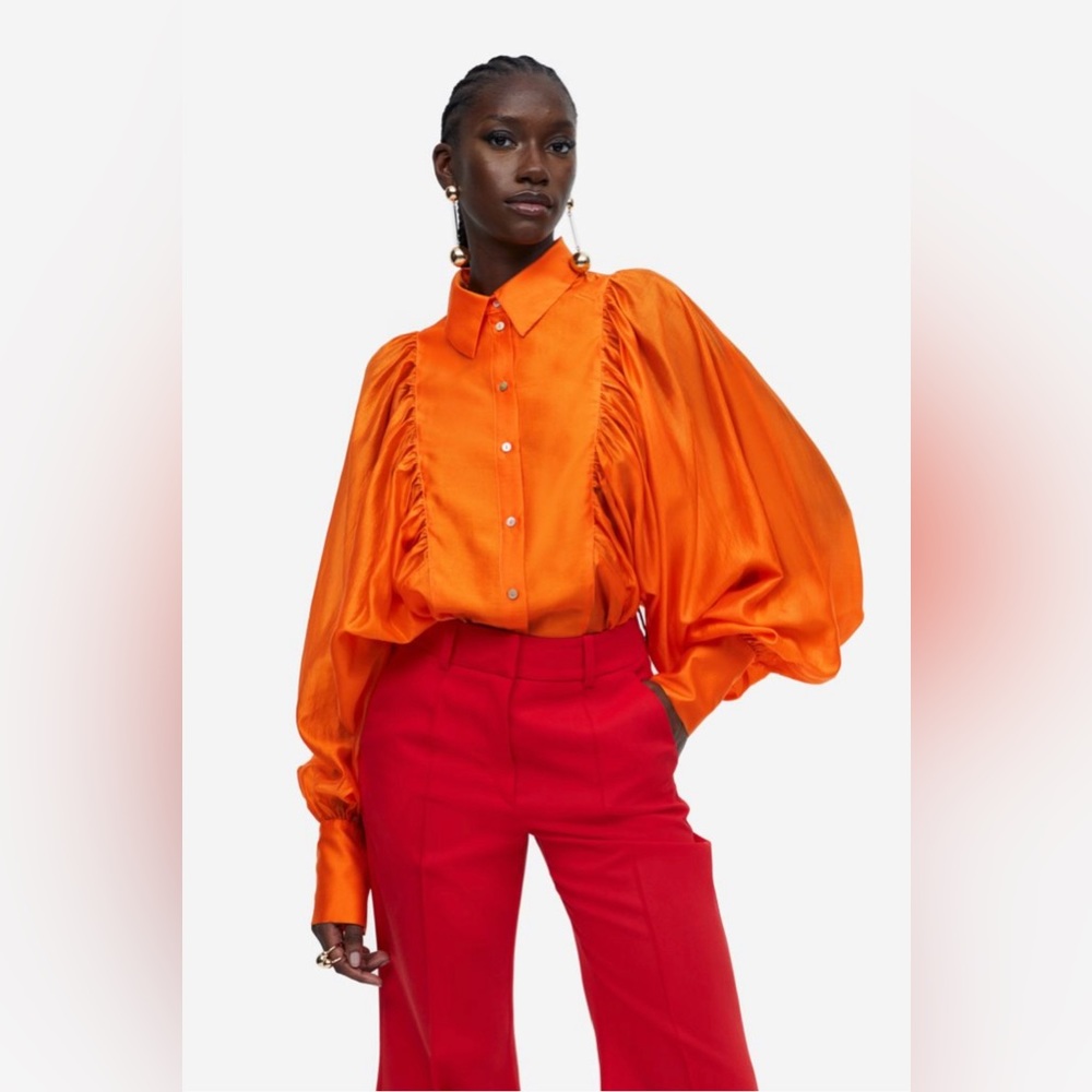 H&M Balloon-sleeved blouse